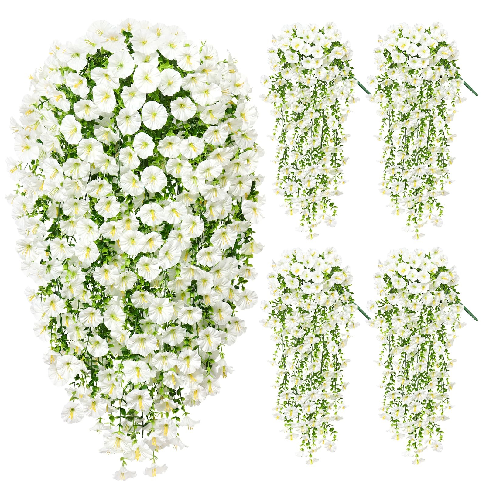 Artificial Fake Hanging Flowers Plants for Outdoor Decoration 2PCS Faux Silk …