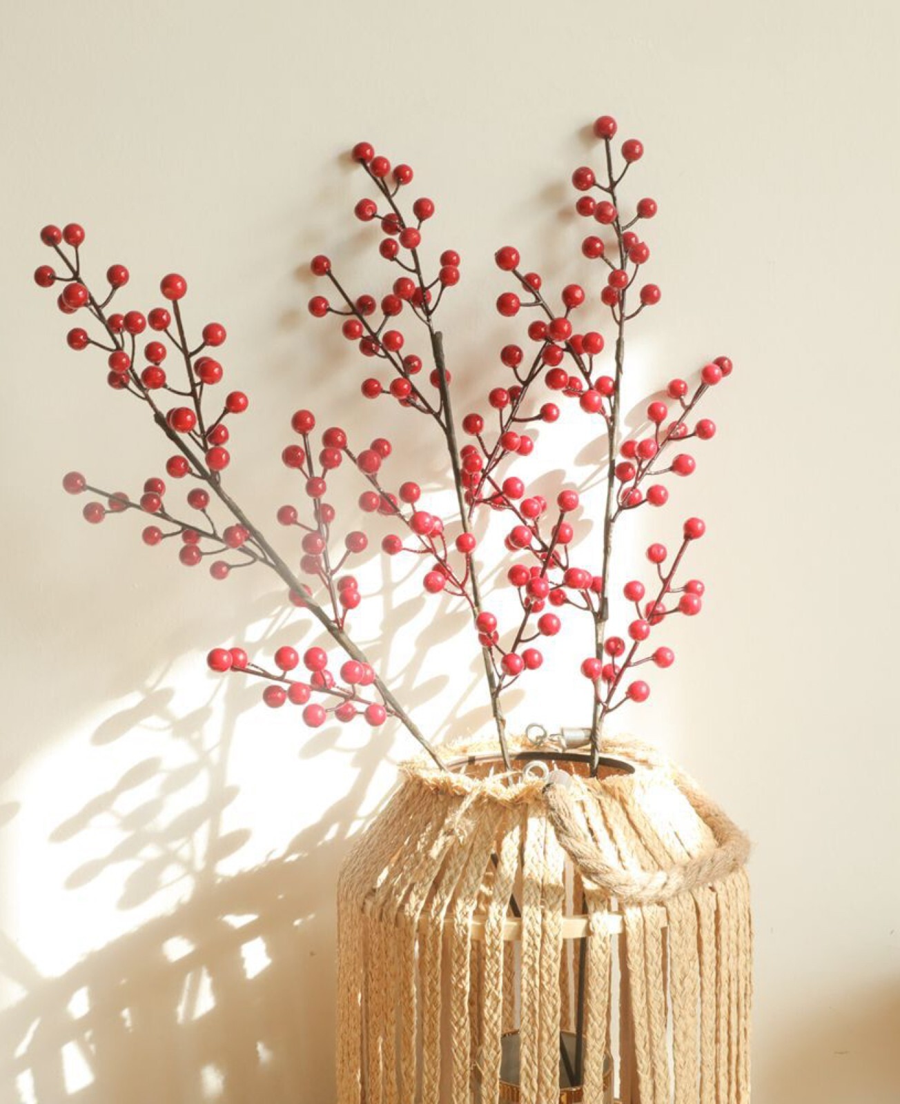 Set of 2 Artificial Christmas Berry Stems – Perfect for Holiday Decor