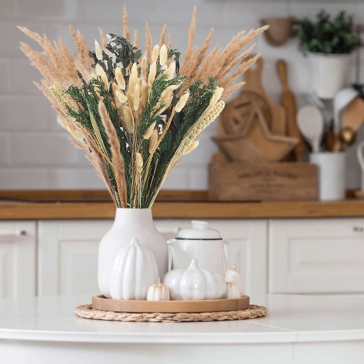 85 PCS Pampas Grass Natural Dried Reed Flower Bunch Home Wedding Decor Bouquets