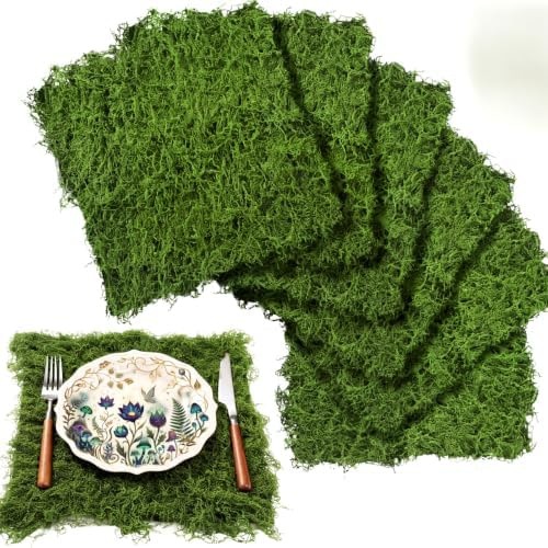 Zeyune 6 Pcs Artificial Moss Mat Roll for Wonderland Party Decoration Waterpr…