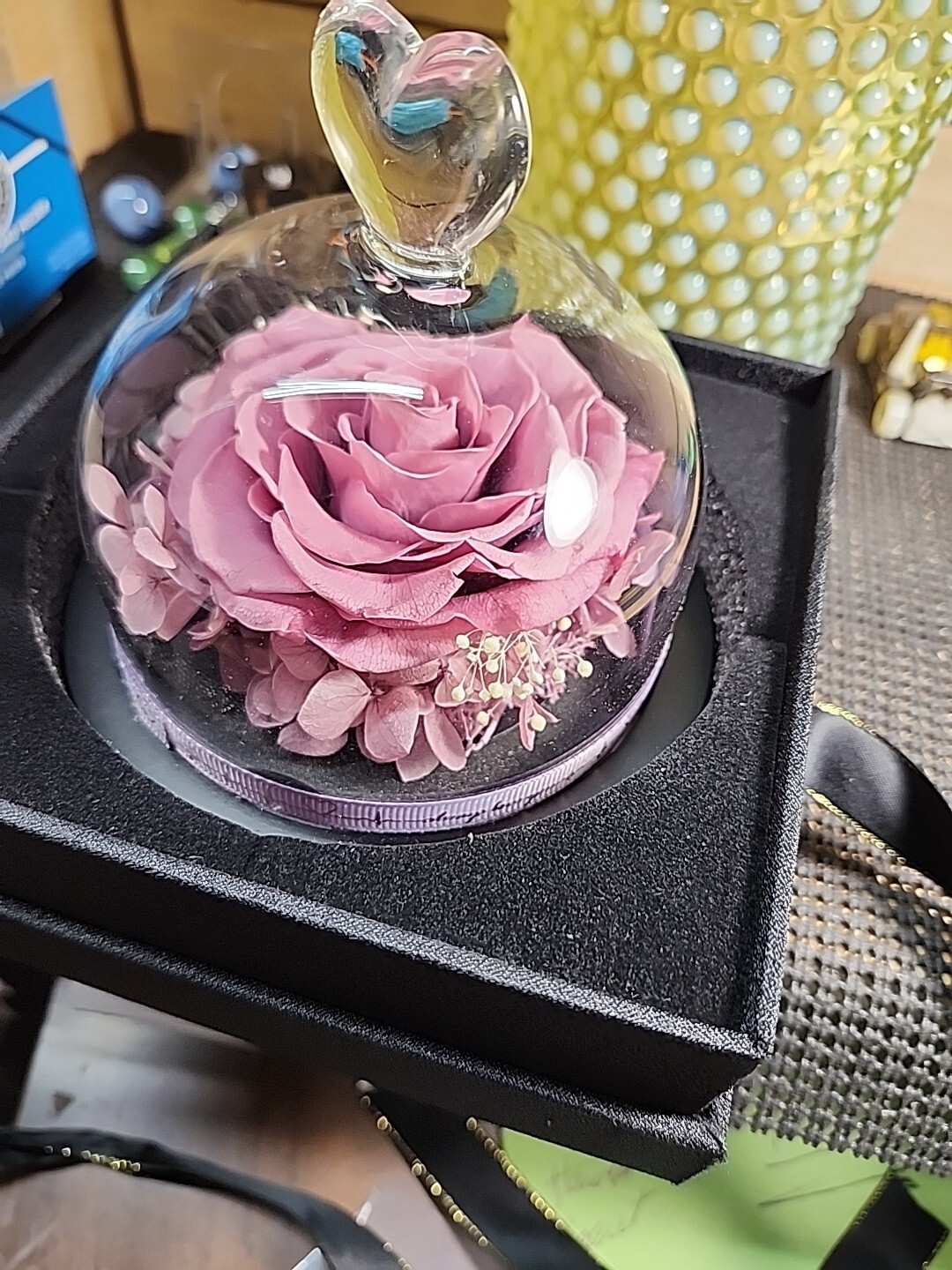 Flower Eternal Rose In Glass Dome Christmas Birthday Valentine Day Gift Romantic