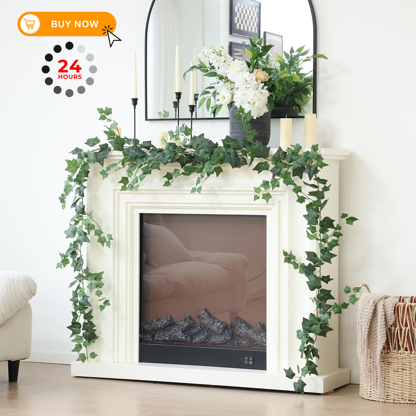 Mizii 2 Strands Artificial Vines Ivy Garland 79″ Fake Vine 79 inches,