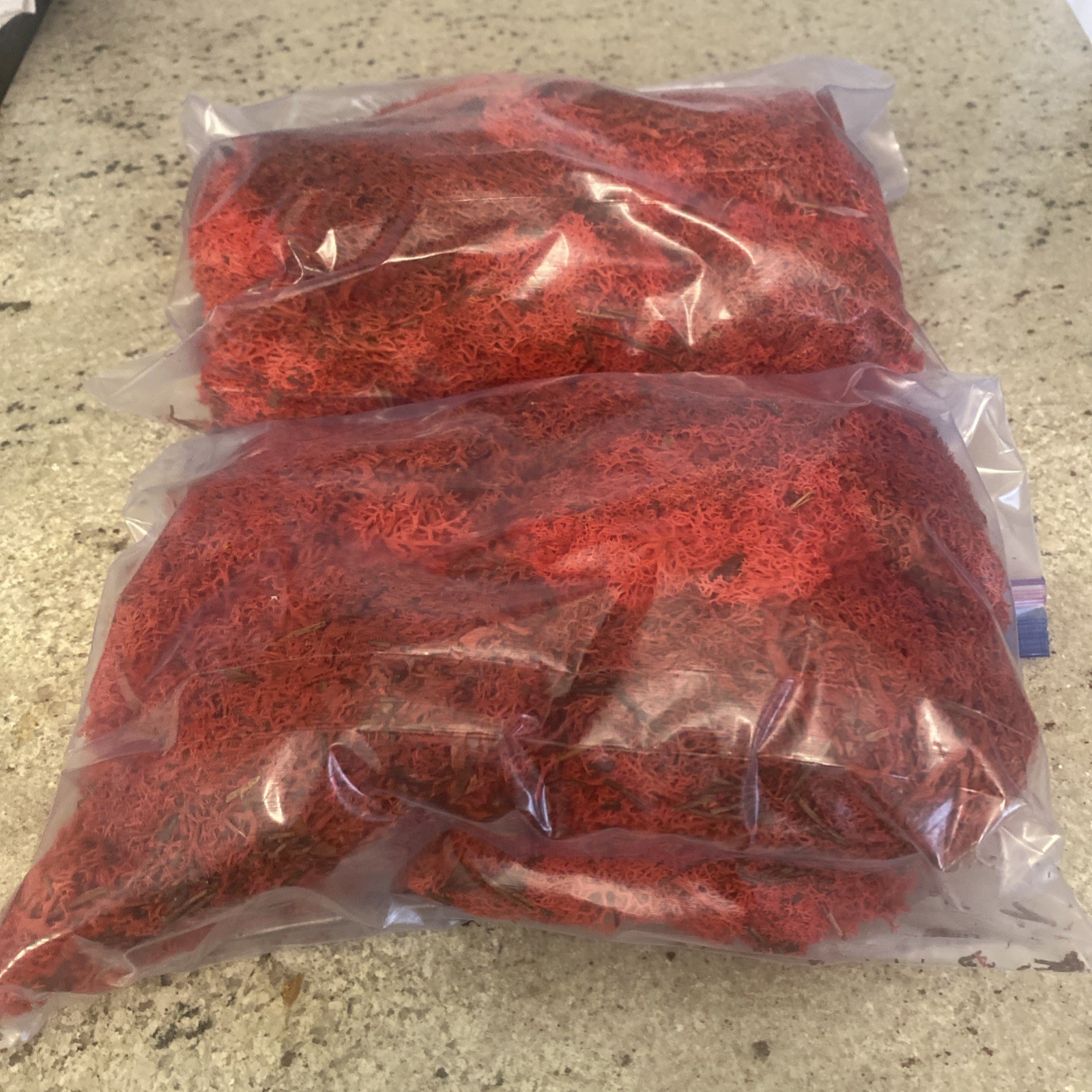Preserved Reindeer Moss Approximately 0ne Pound Fake Moss for Crafts Rose Red