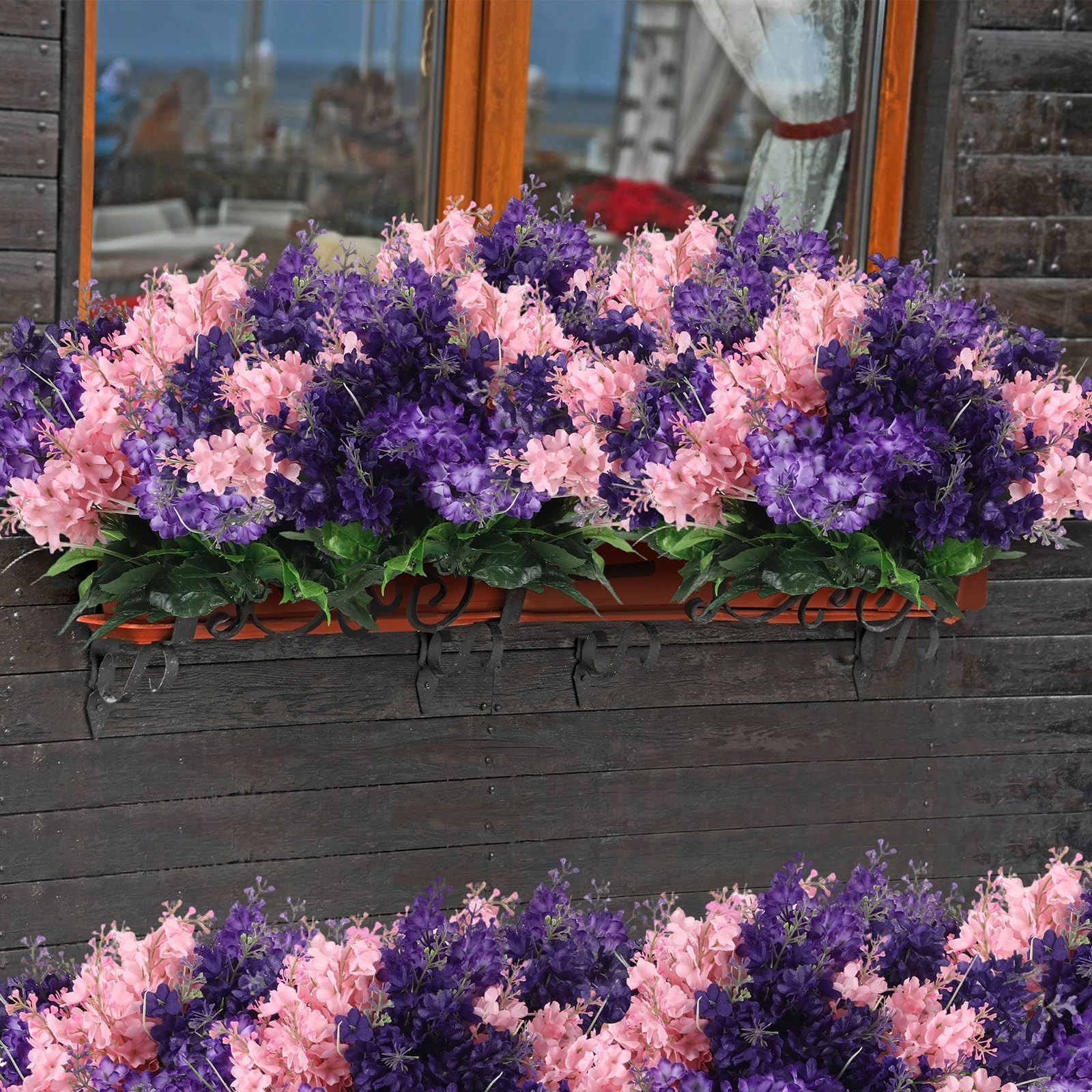 12 Pcs Artificial Flowers Outdoor, 14” Fake Silk Hyacinth Flowers UV Resista…