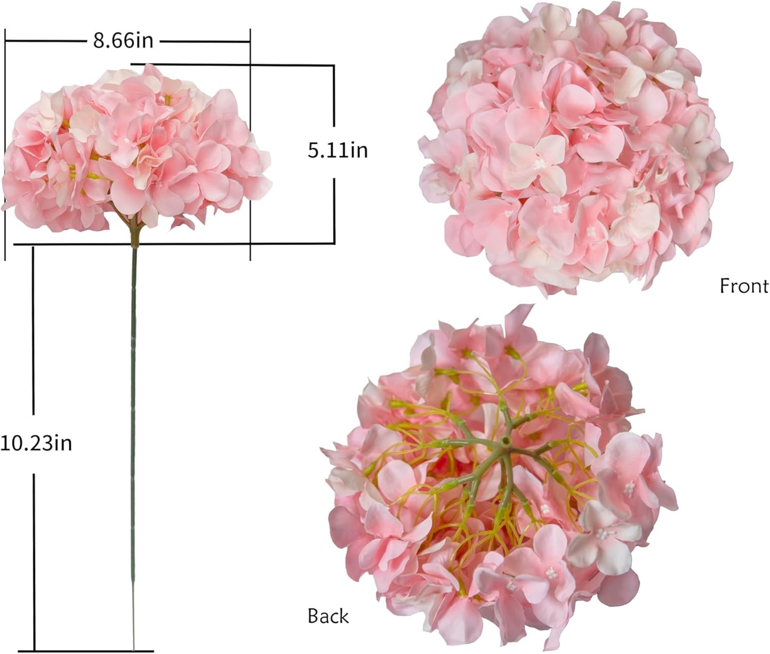 Pack of 6 Pink Silk Hydrangea Flowers – Perfect for Wedding Centerpieces
