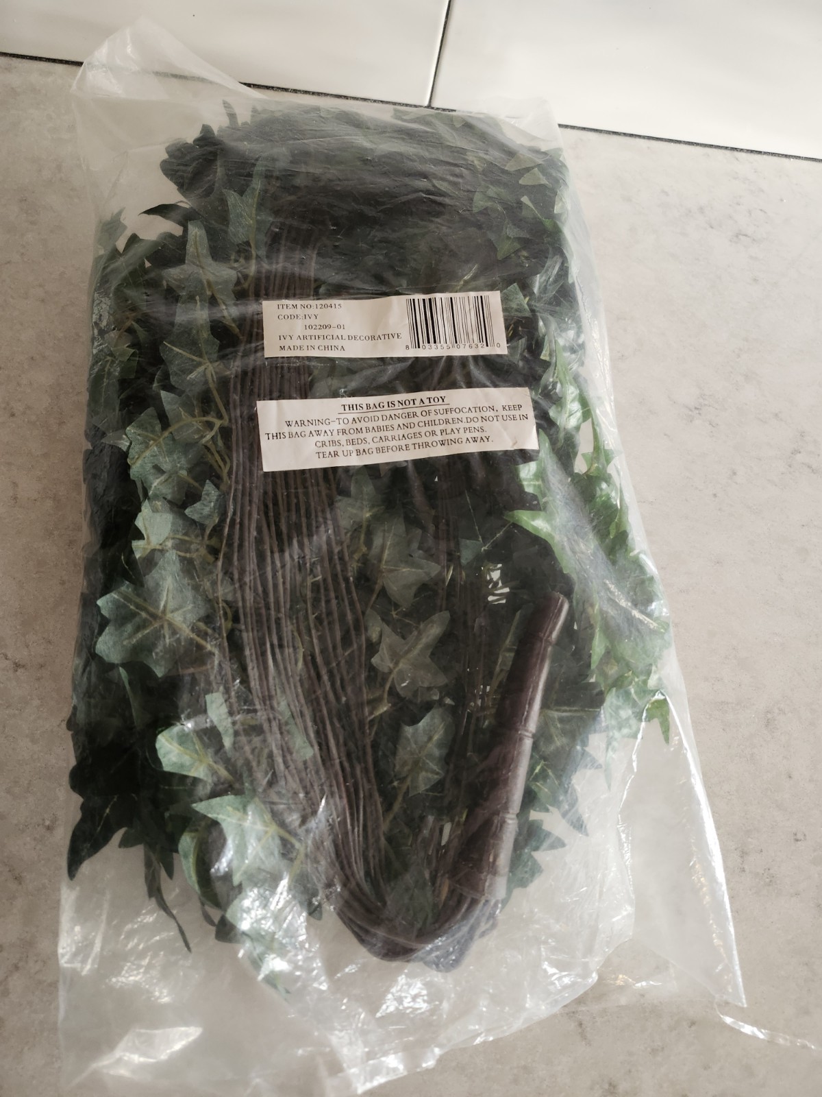 New Artificial Silk Faux Green Ivy Plant Pick Stem Bunch Approx 31″ 14″ Inches