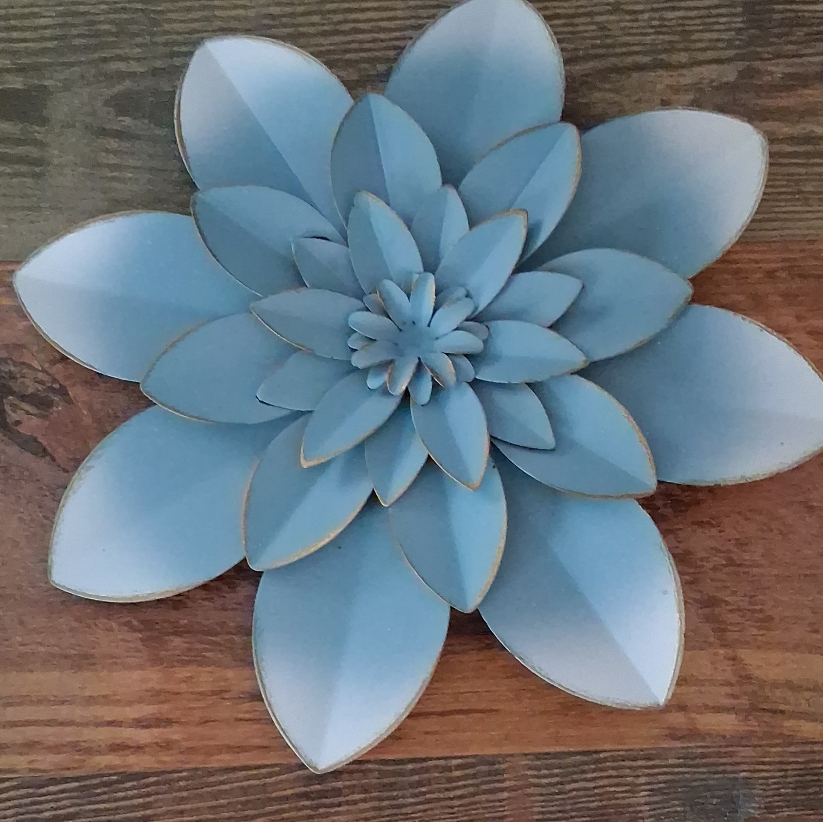 beautiful blue metal flower