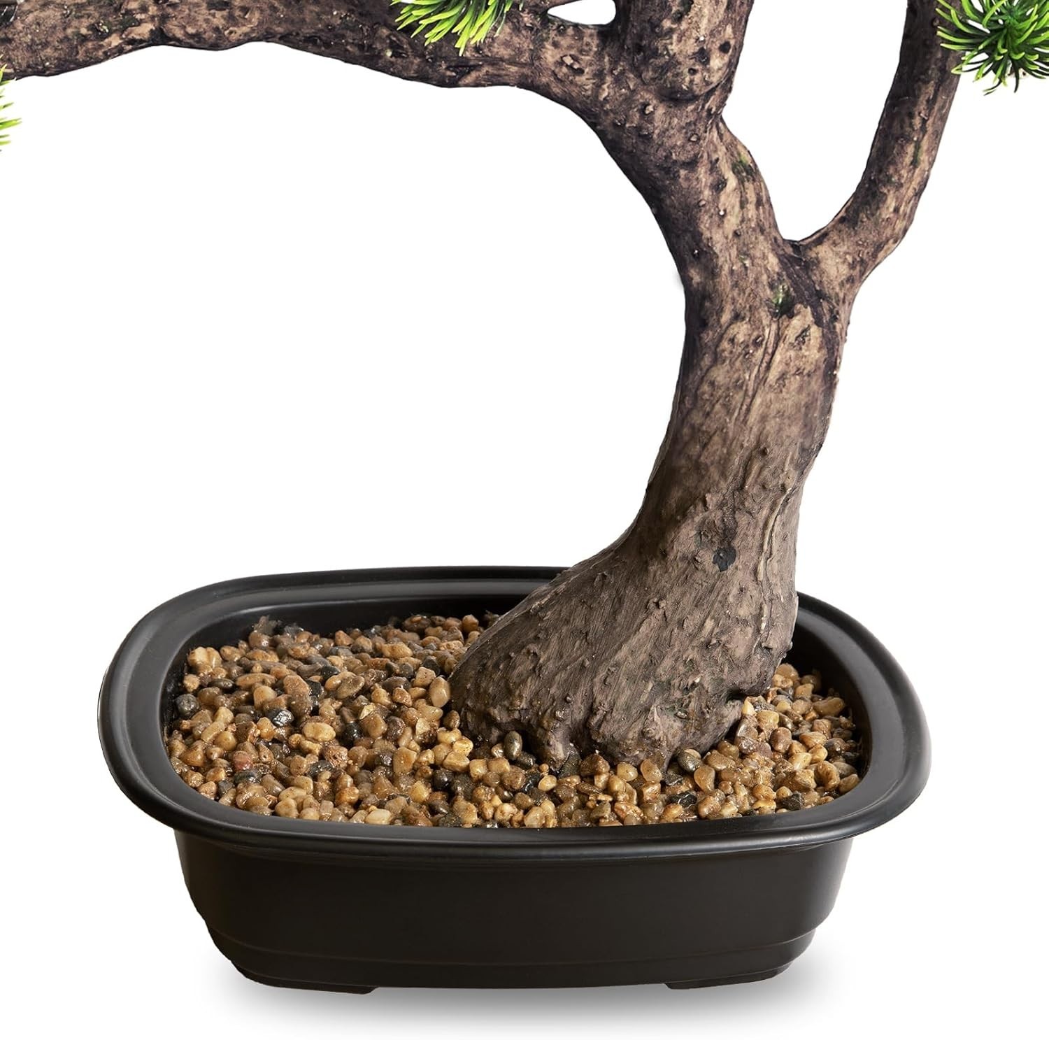 15 inch Artificial Bonsai Tree, Large Faux Juniper Pine Plant Desk Decoration