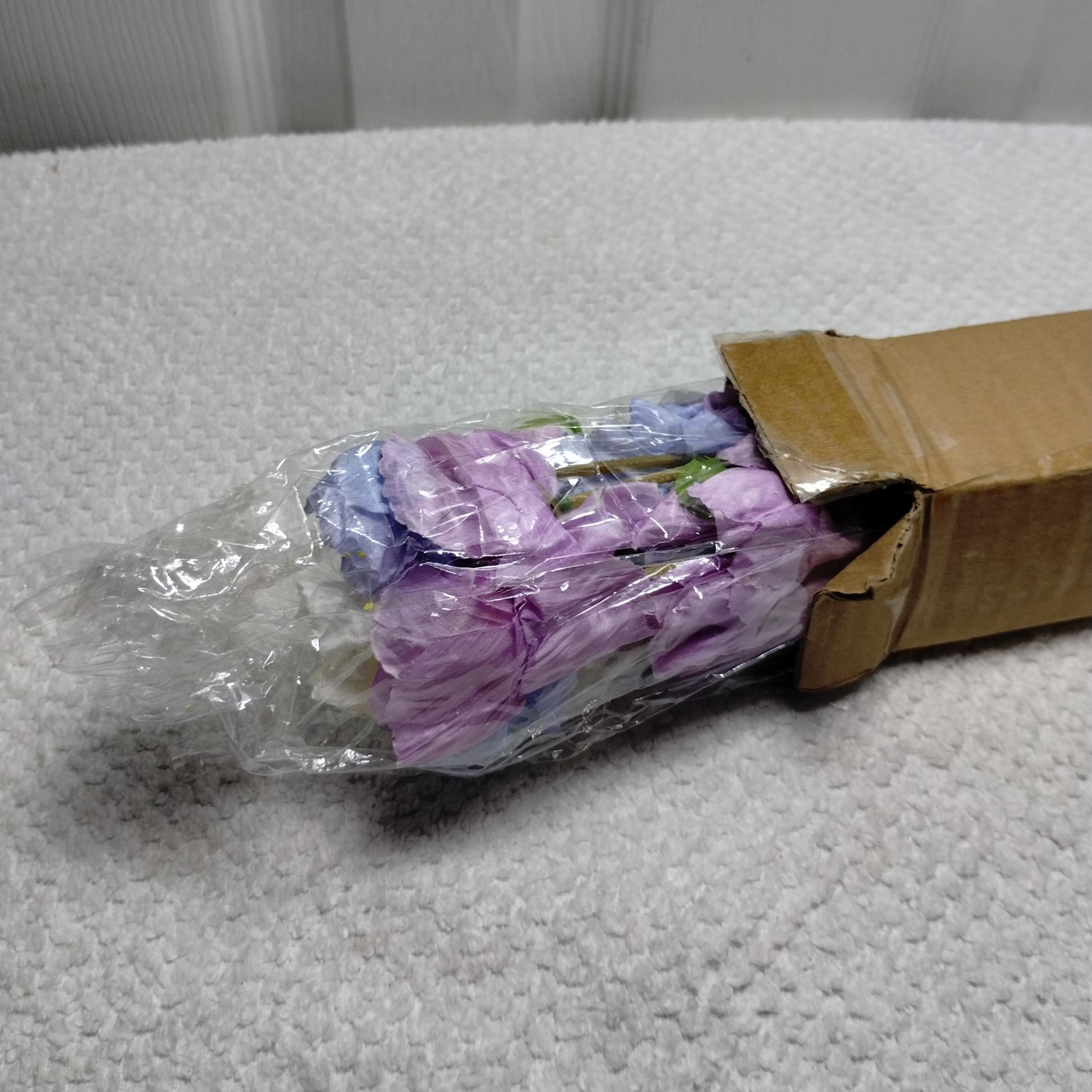 6pcs Artificial Poppy Flower Silk Real Touch Faux Stems Decor Purple Blue White