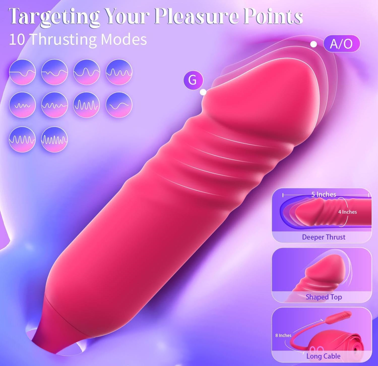 2 in 1 Rose Adult Tool for Women,Upgrade 10 Speed Washable Toy Holiday Gifts for
