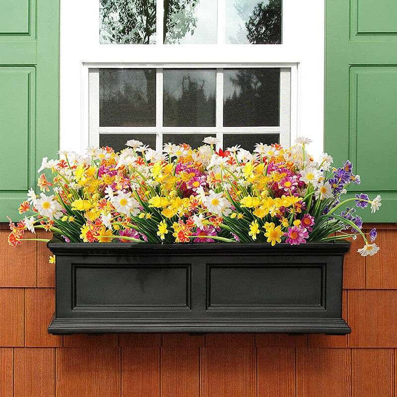 LOT Artificial Flowers Plastic Fake Plants UV Resistant Garden Yard Home Decor