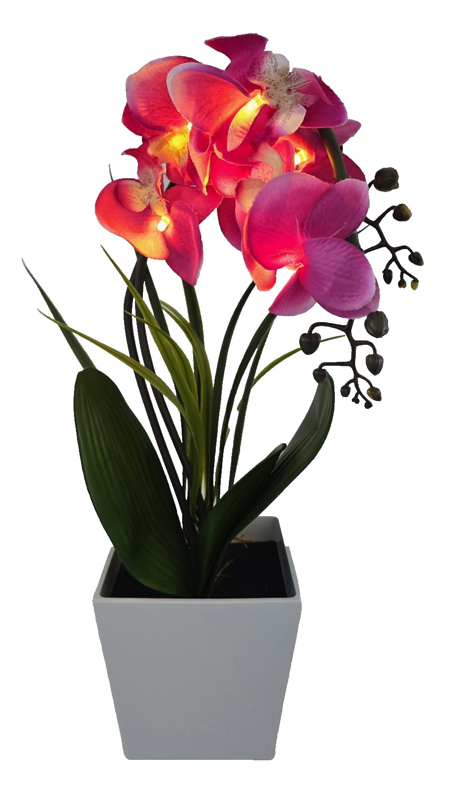 NEW Homeseasons Artificial Orchid w/ LED Lights & Timer 16″ Tall Original Box