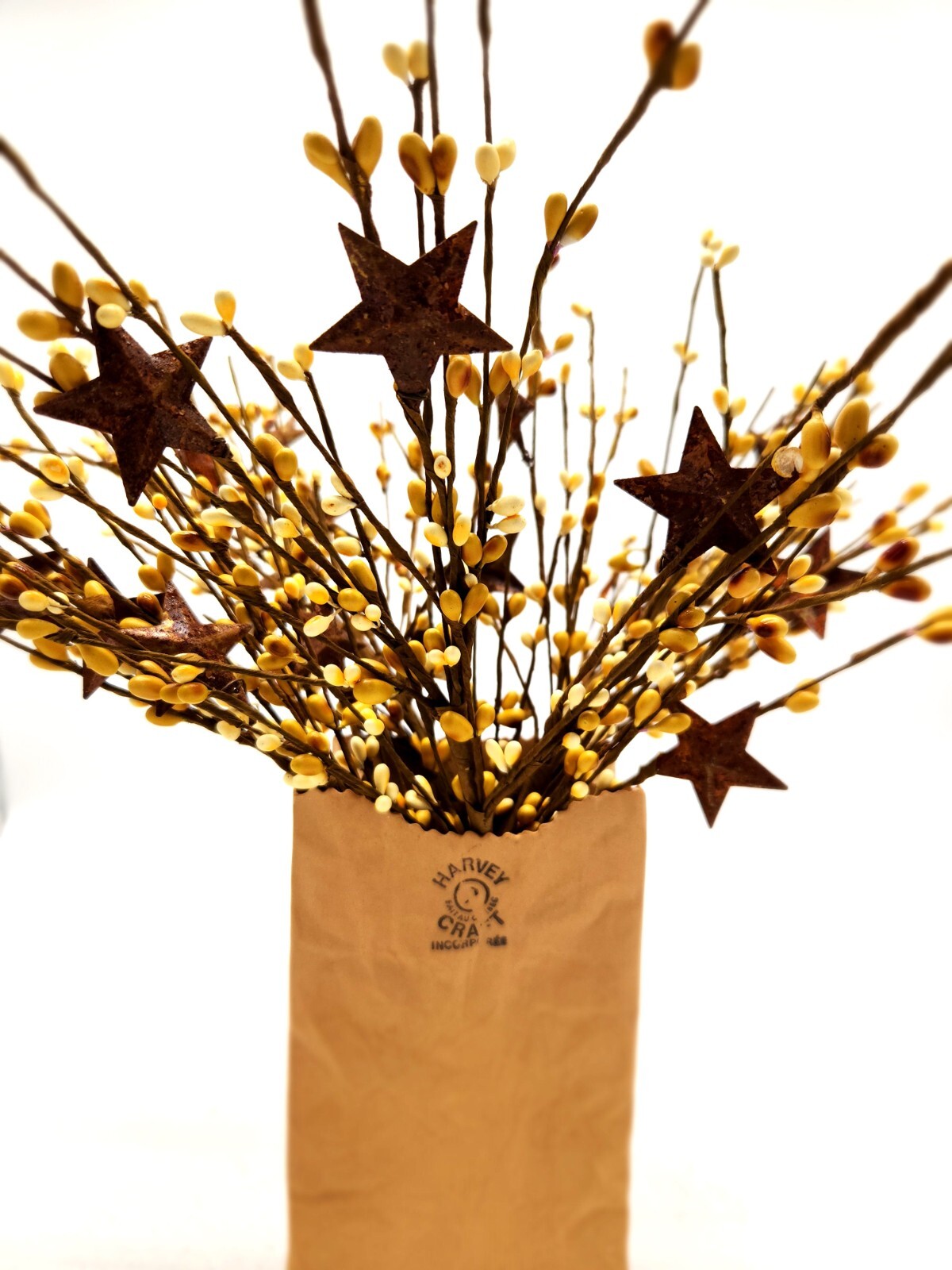 Cream & Mustard Berry Picks Artificial Berries Spray Home / Holiday Decor N527