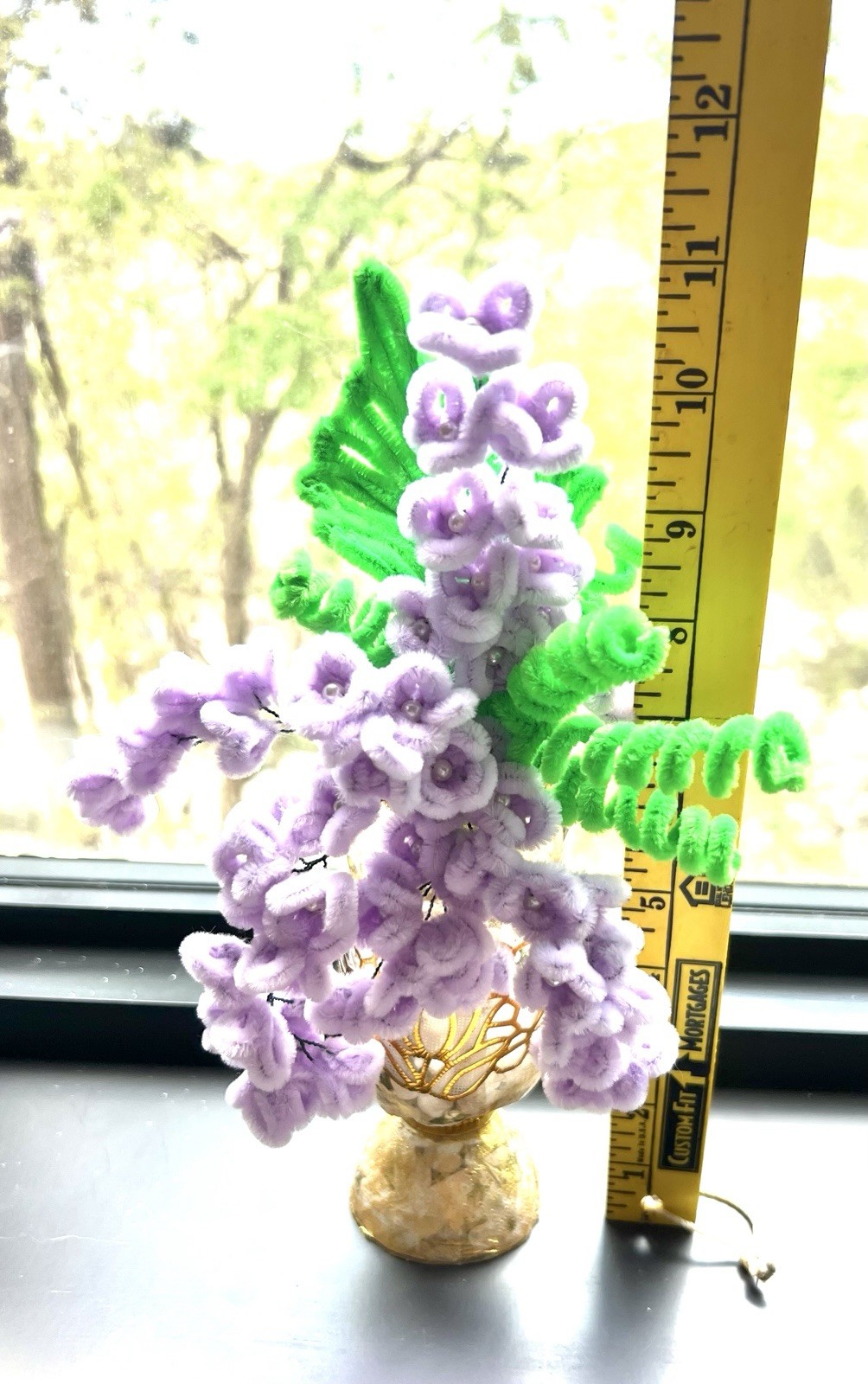 Wisteria Branches in Vase Pipe Cleaners Handmade