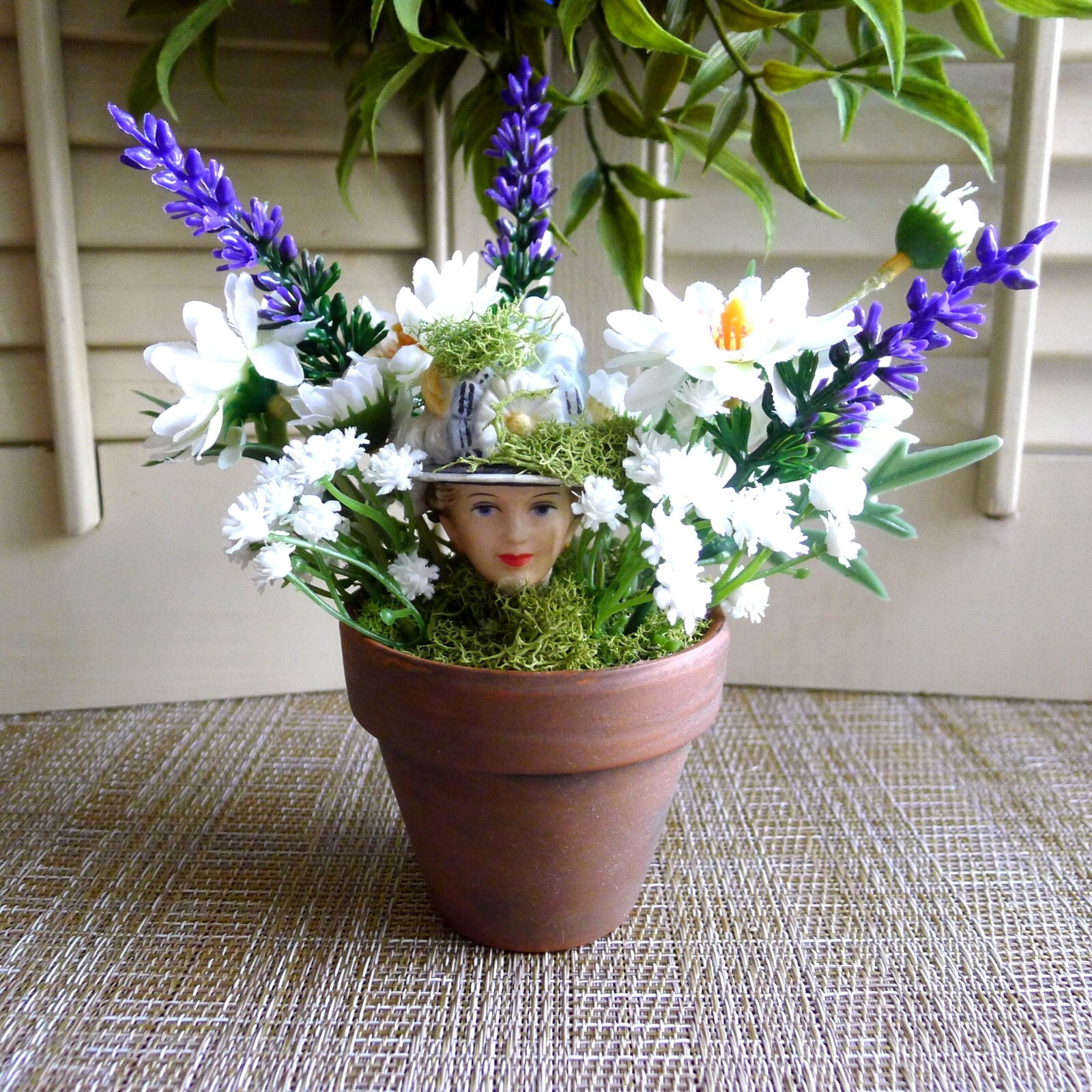 Mixed Media Floral Arrangement Weird Art Assemblage Has Anyone Seen Auntie? OOAK