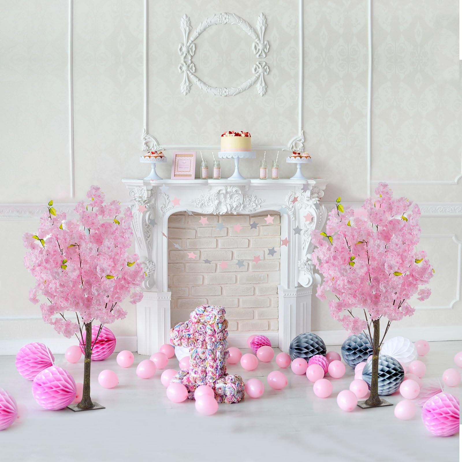 Artificial Cherry Blossom Flower Tree: 3.2ft Tall Faux Pink Japanese Cherry B…