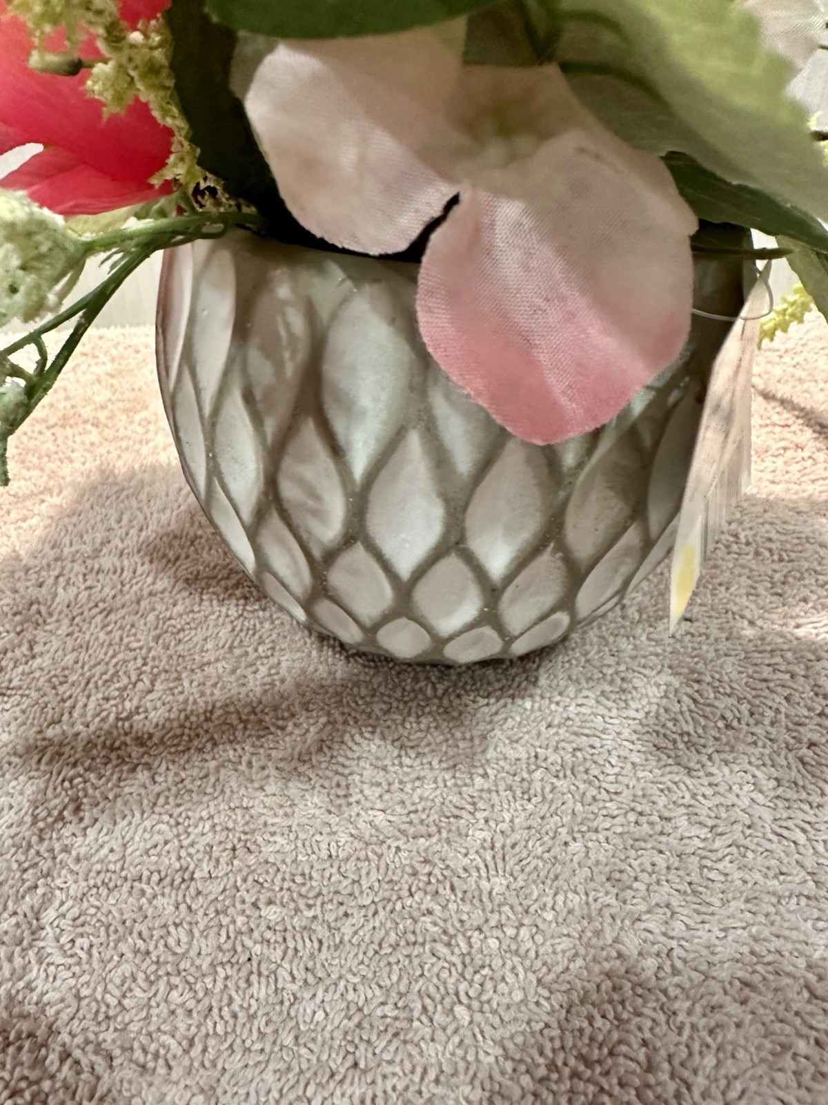 New with Tag Pink Flower Arrangement with Vase Ceramic Vase 10×10