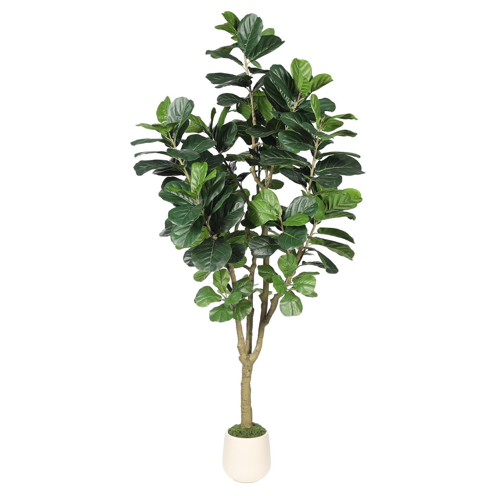 Artificial Fiddle Leaf Fig Tree 7FT for Faux Plants Indoor Home Green Decor