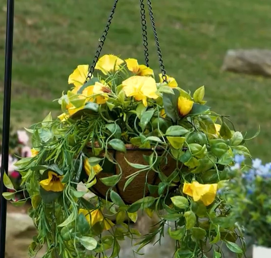 Garden Reflections 14″ Faux Morning Glory Hanging Basket Choose Color M79797