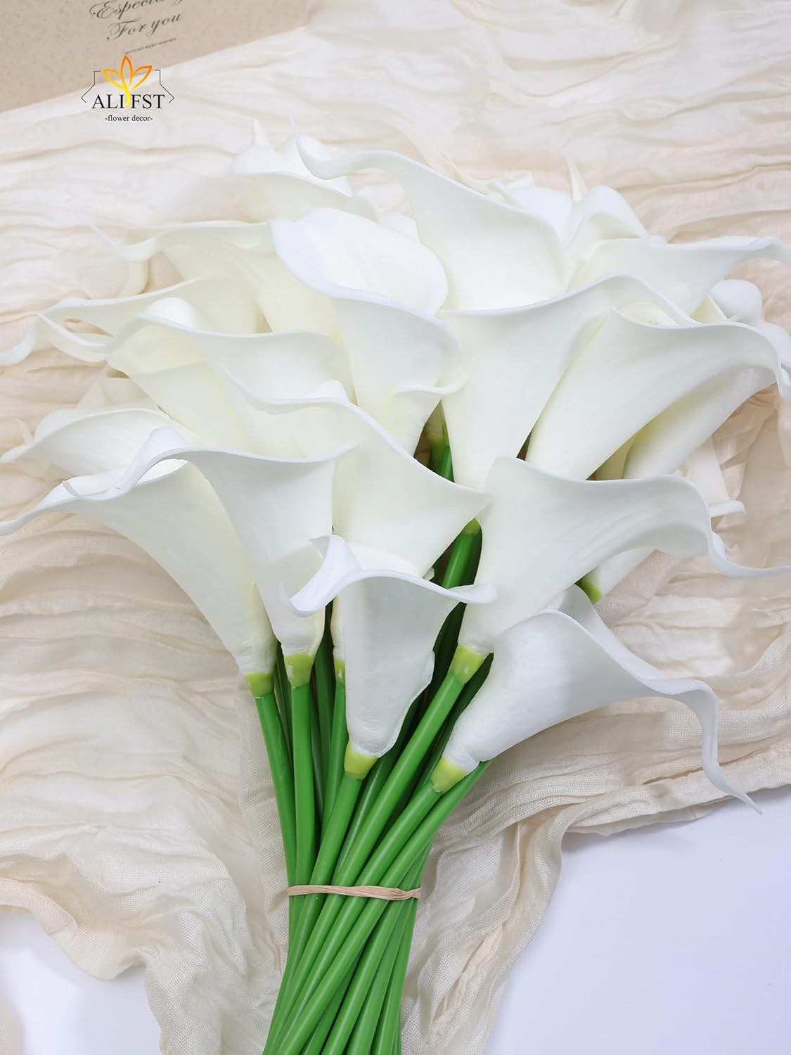 30Pack Real Touch PU Latex Artificial Calla Lily Flowers for Wedding Party and H