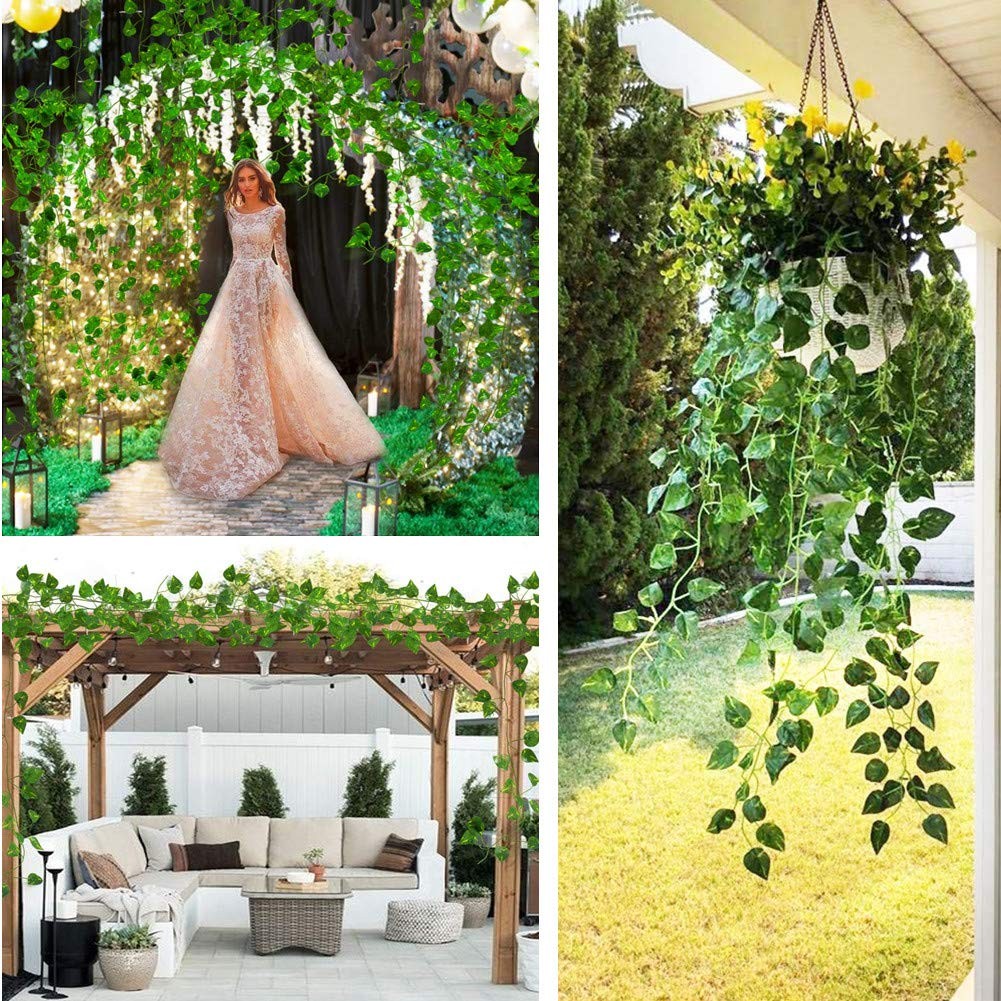 ZWYOQI 84 feet Artificial Vines Greenery Garland Fake Hanging Leaves Faux Fol…