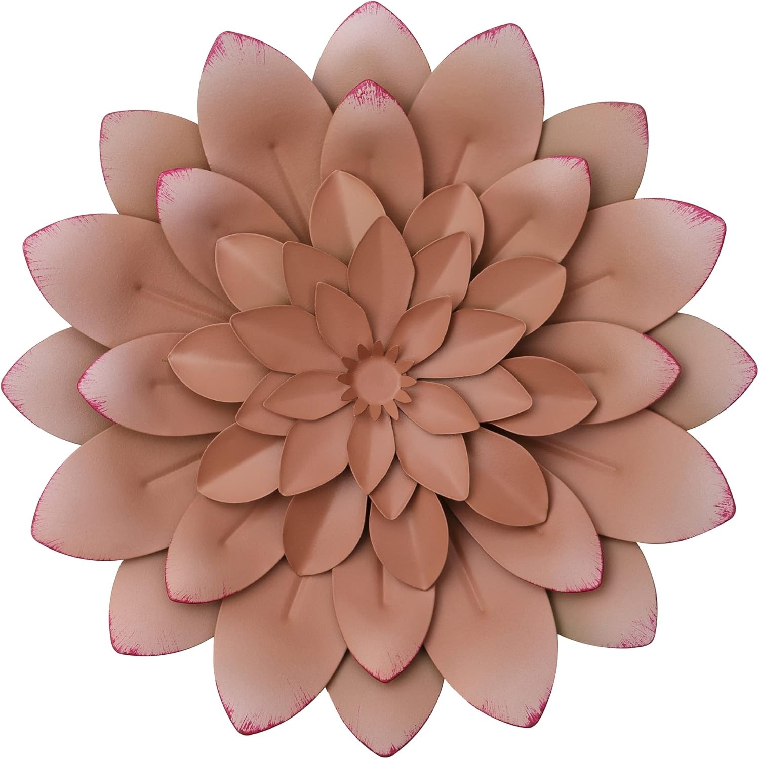Succulent Metal Flowers Wall Decor – Green Hand Painted 3D Flower Art Decoration