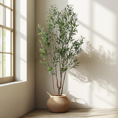 Faux Olive Tree 7FT Tall Artificial Silk Plant Natural