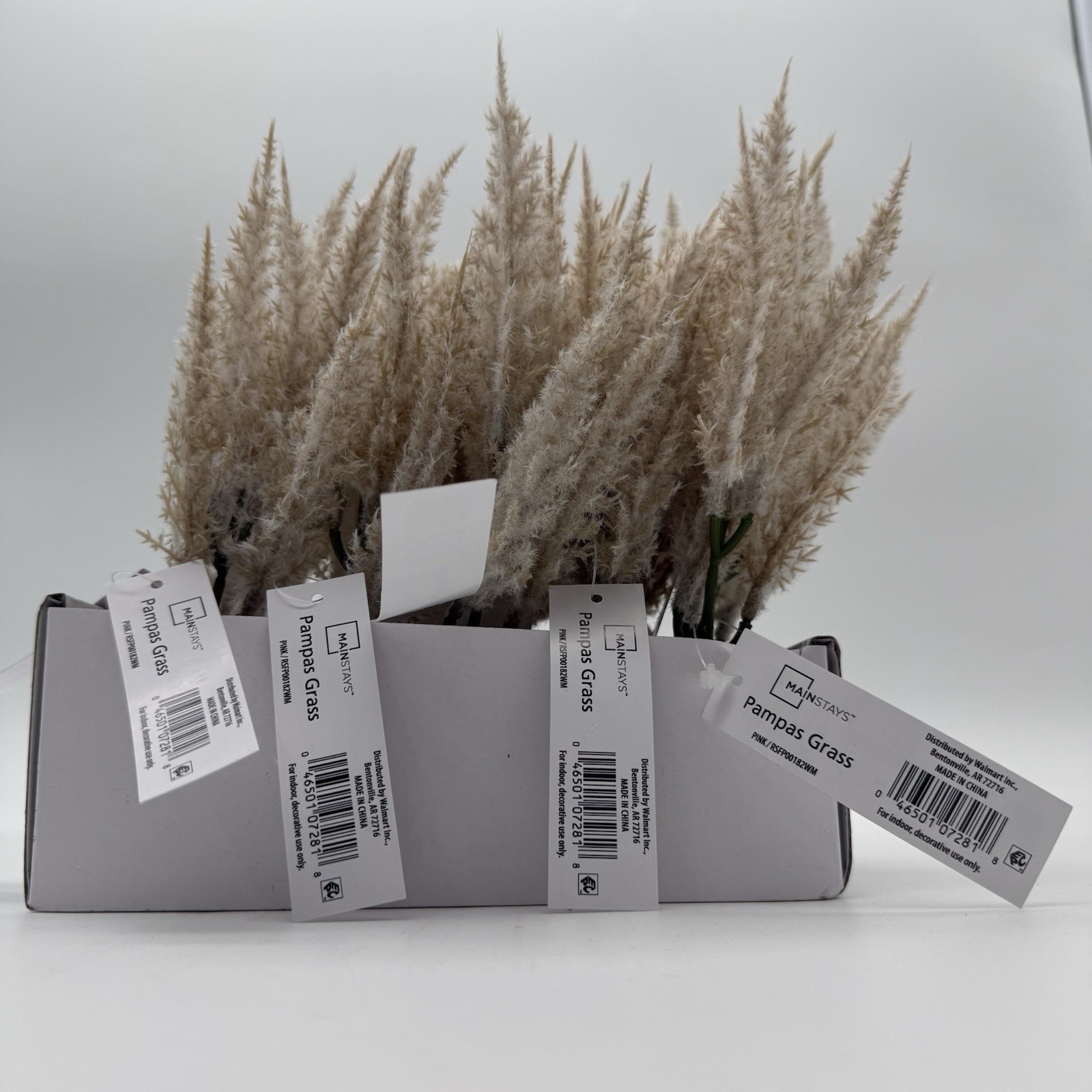 15pcs Dried Faux Pampas Grass 8″ Artificial Pampas Grass Decor Beige Mainstays