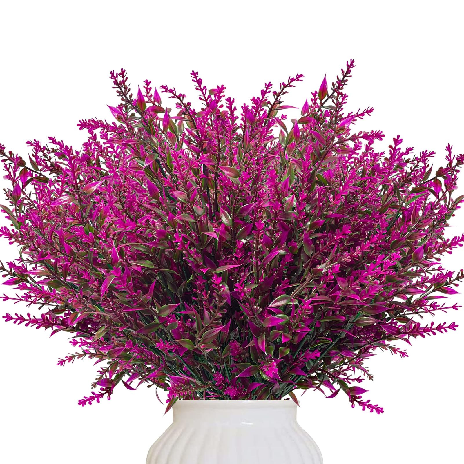 10 Bundles Artificial Lavender Flowers – UV Resistant Plastic Plants, Fake Sh…