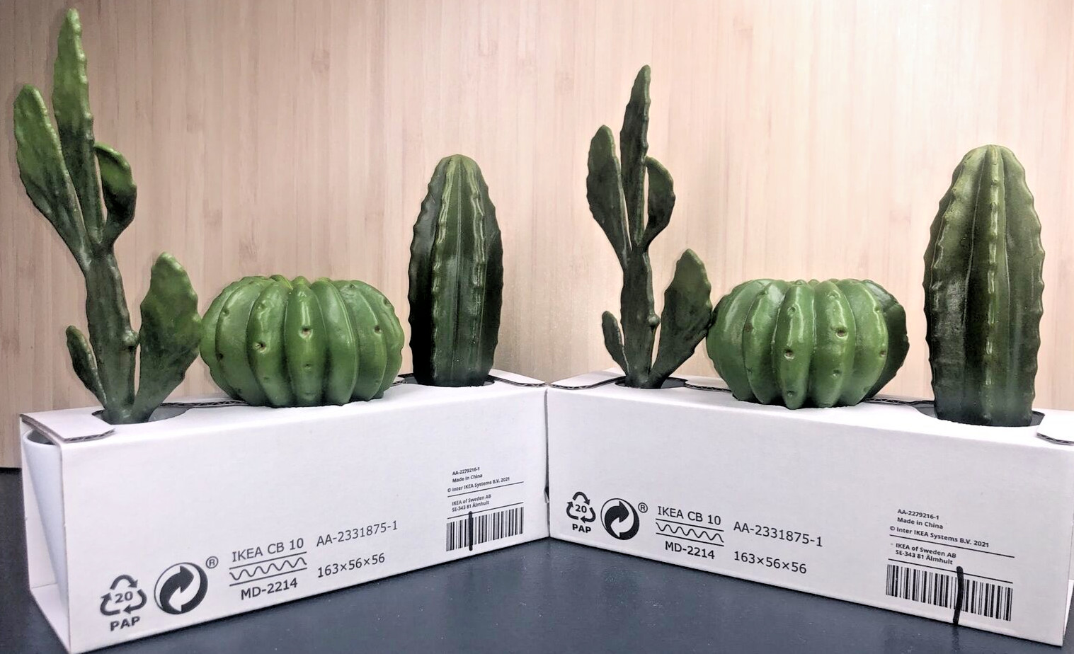 2 Sets Ikea Fejka Miniature Artificial Cactus Plants x 3 Cacti Per Set