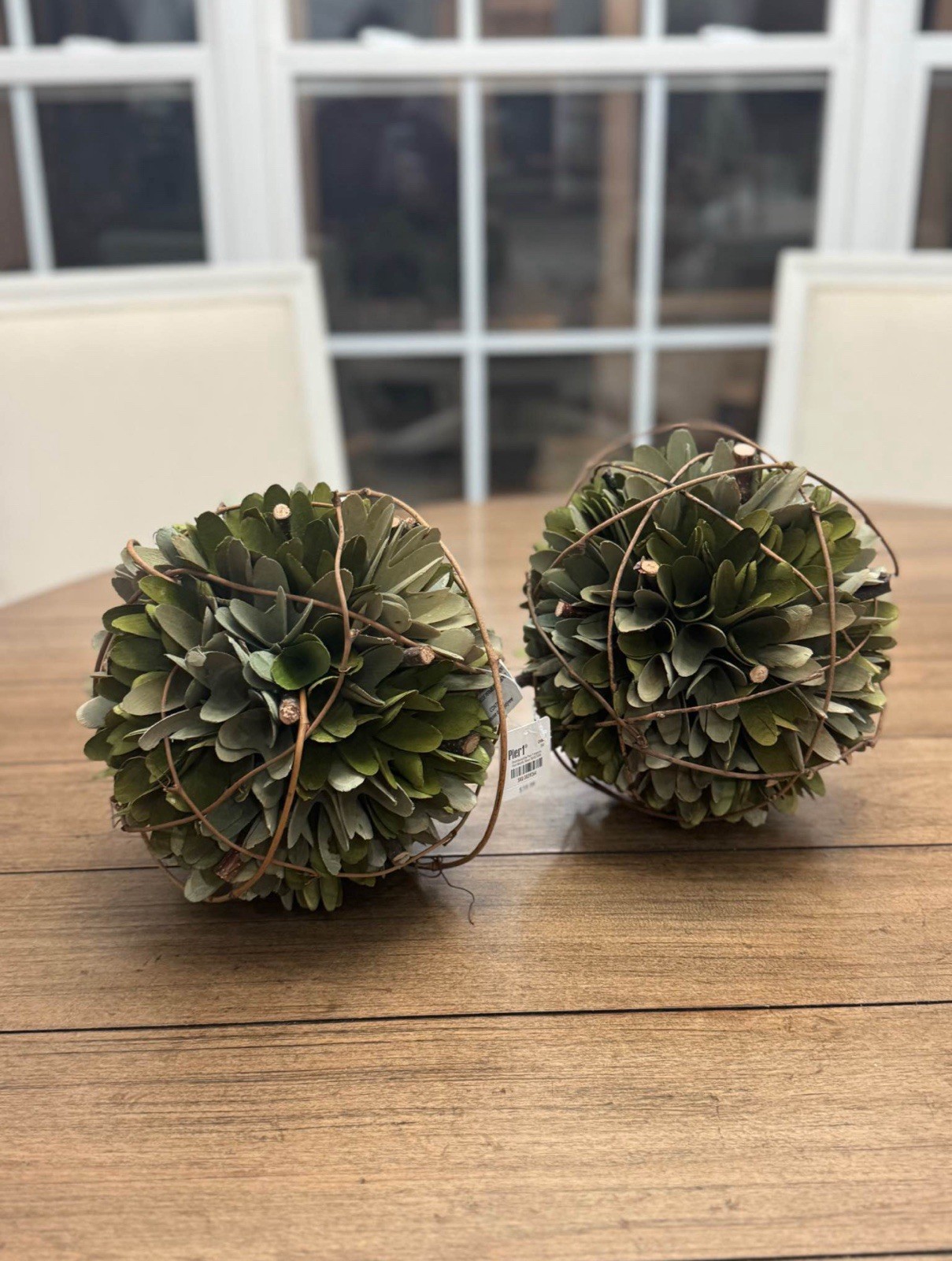 Artificial Boxwood Topiary Balls 2PC Green Wood Decorative Nature Theme Pier 1