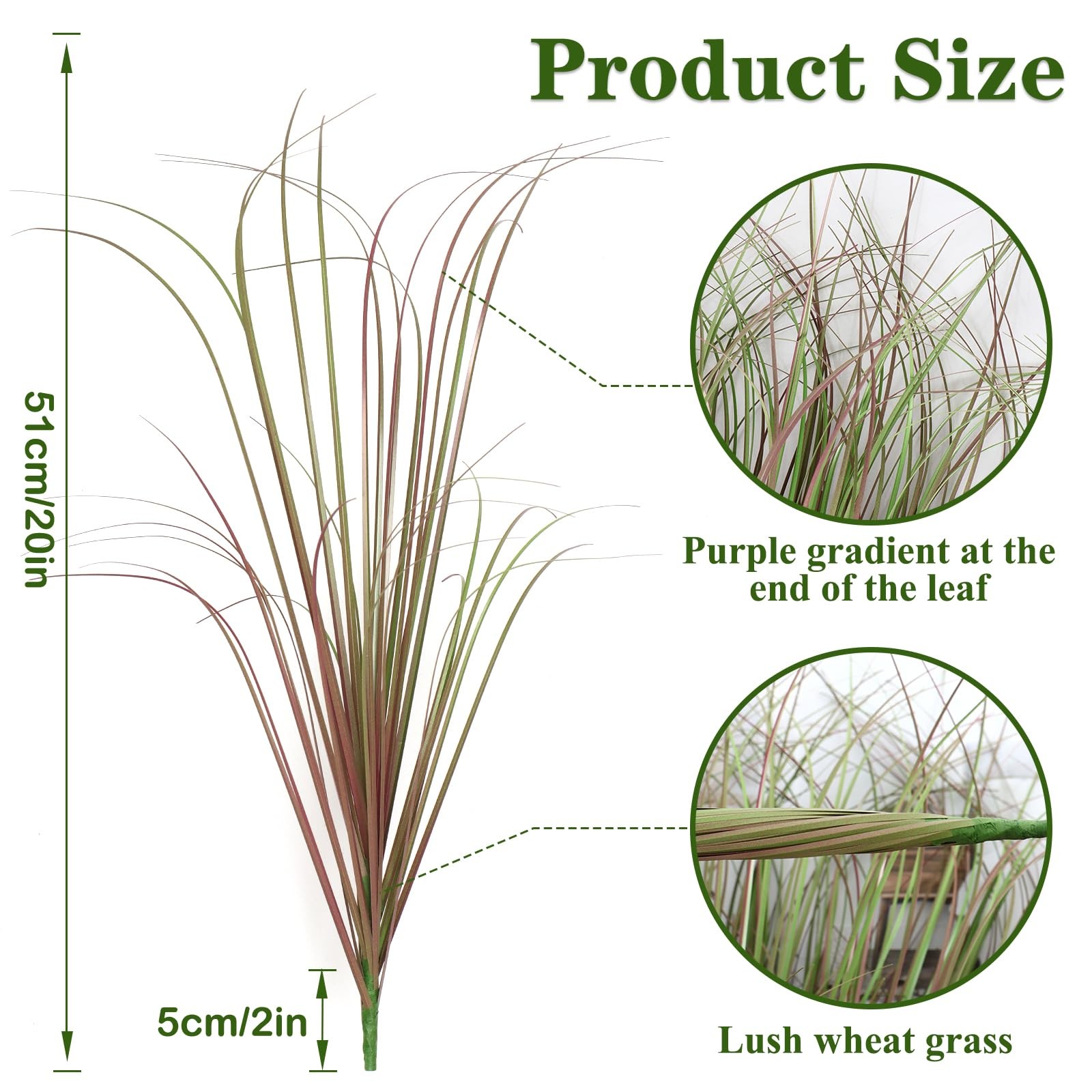 Artificial Grass Plants Outdoor 28 PCS Fake Wheat Grass UV Resistant Faux Shr…
