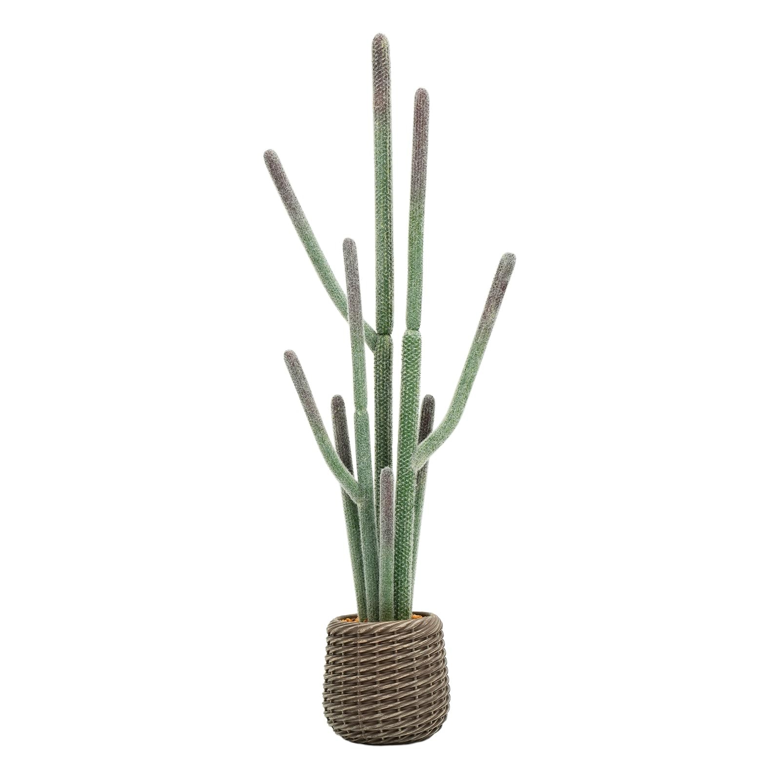 44” Artificial Cactus Plant with Brown Decorative Planter, Realistic Faux Cac…