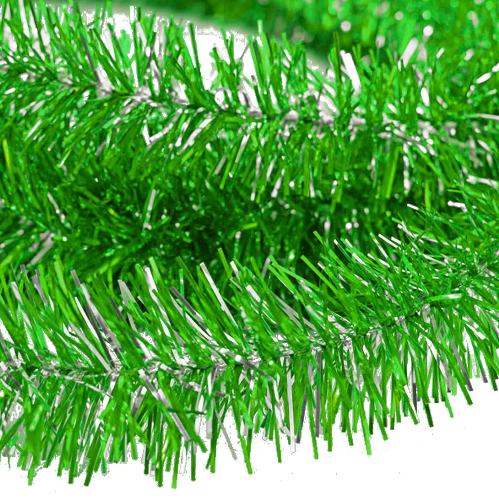 Silver & Green Tinsel Garland 30FT Length 3IN Width Philadelphia Eagles Colors
