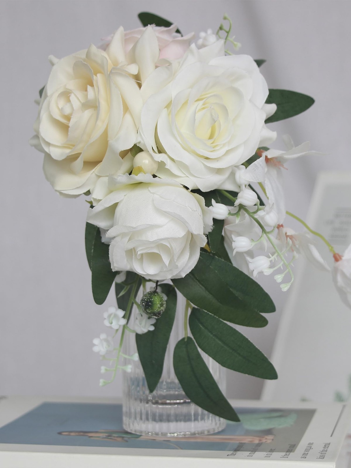 1 Pc Floral Shoulder Corsages White Green Rose Mother of The Bride Corsage