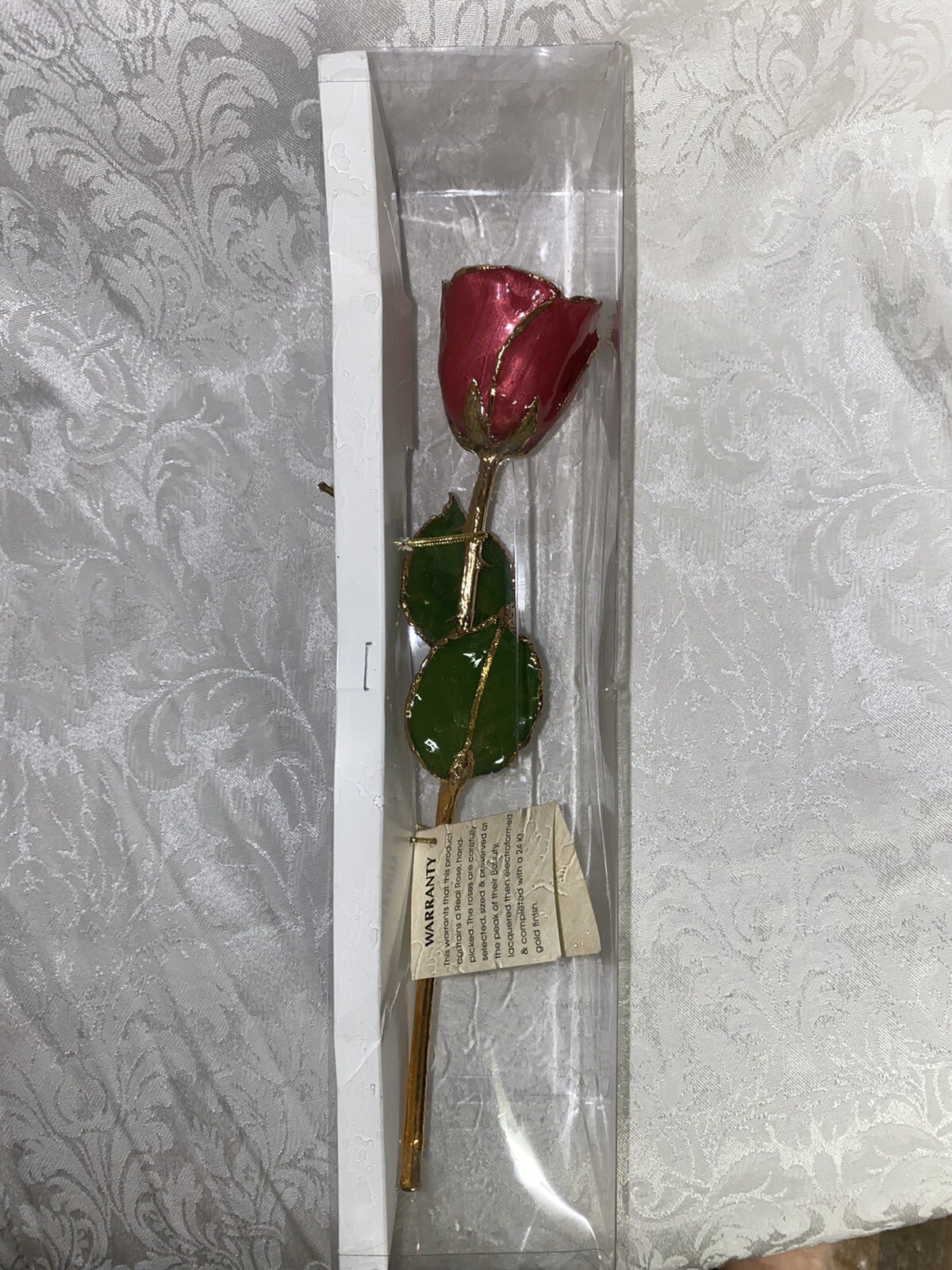 24k Gold Rose Real Red Rose Sealed & Preserved in 24k Gold . Beautiful Piece .
