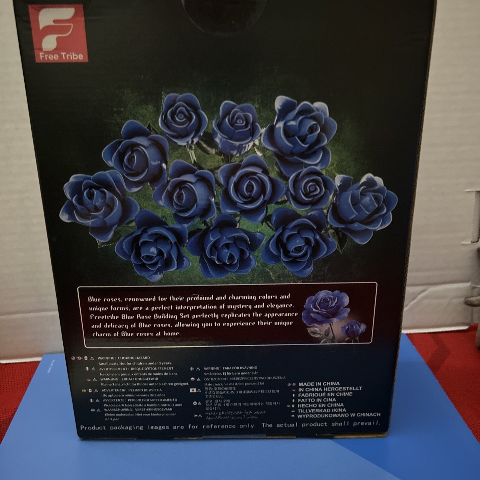 Blue Roses Flower Bouquet Building Set, Compatible with Lego Flowers, Artificial