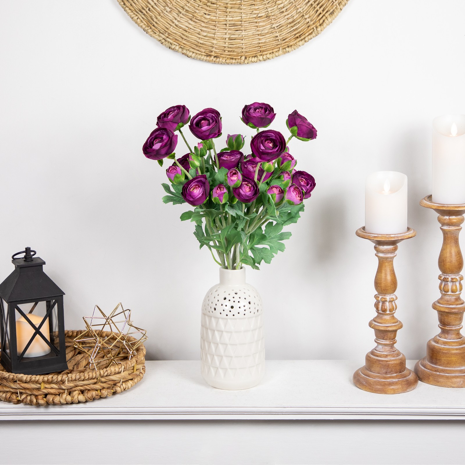 Northlight Real Touch™ Light Plum Purple Ranunculus Floral Sprays Set of 6 – 21″