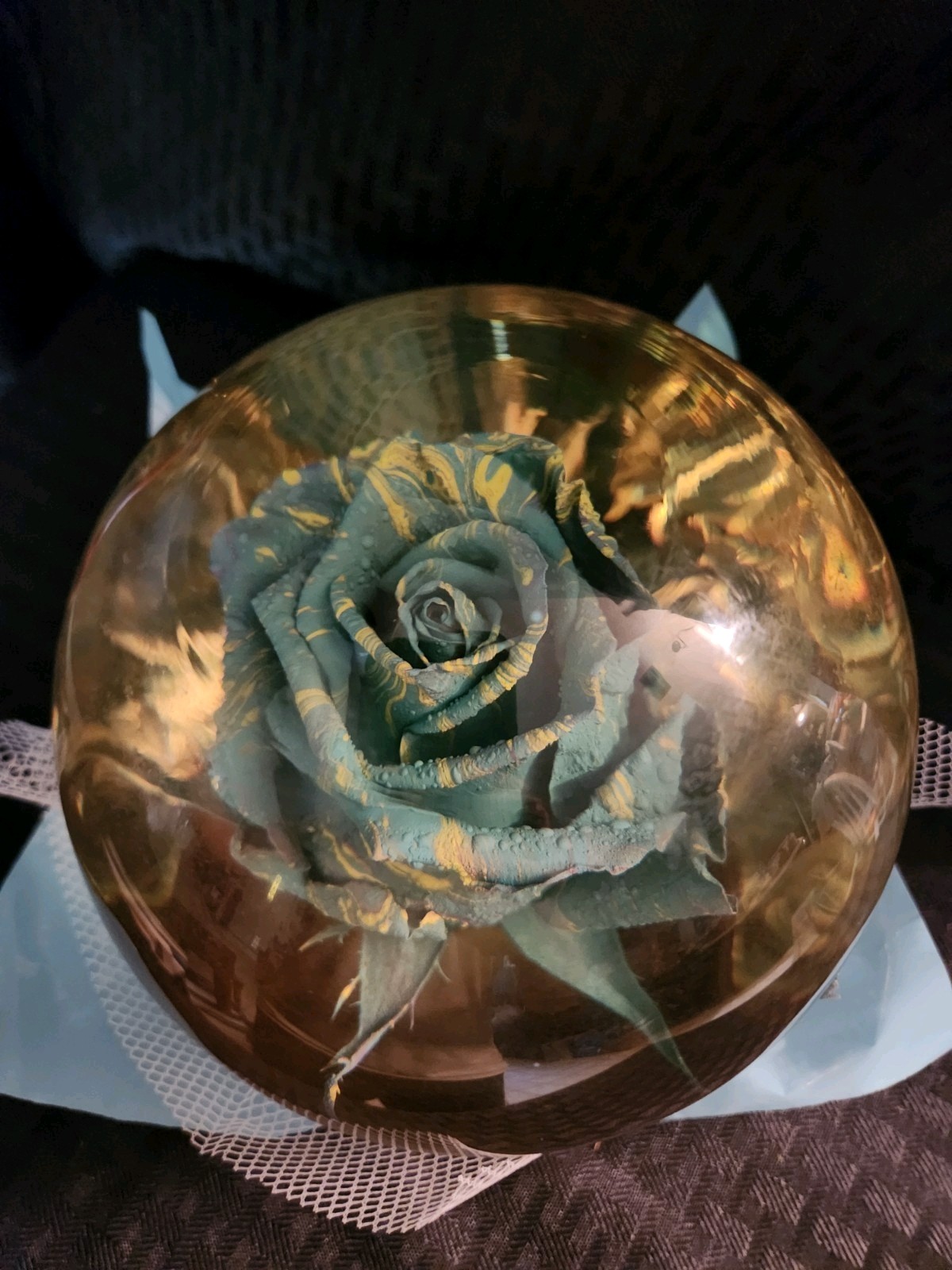 Krystal Rose’s Preserved Blue Rose In Glass