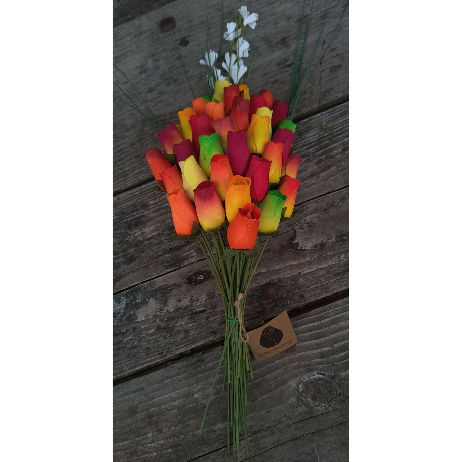 Fall Harvest Thanksgiving Flower Bouquet. The Original Wooden Rose 1, 2, 3 Dozen