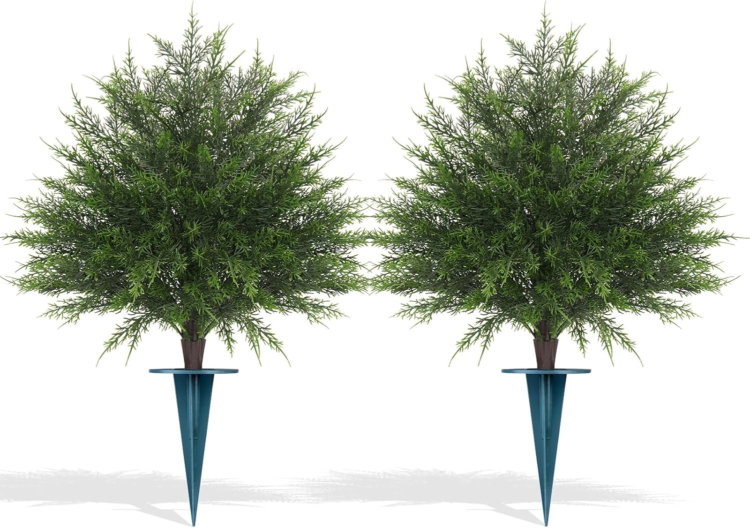 Artificial Cypress Topiary Tree with Ground Spike, 2 Artificial Shrub Bushes
