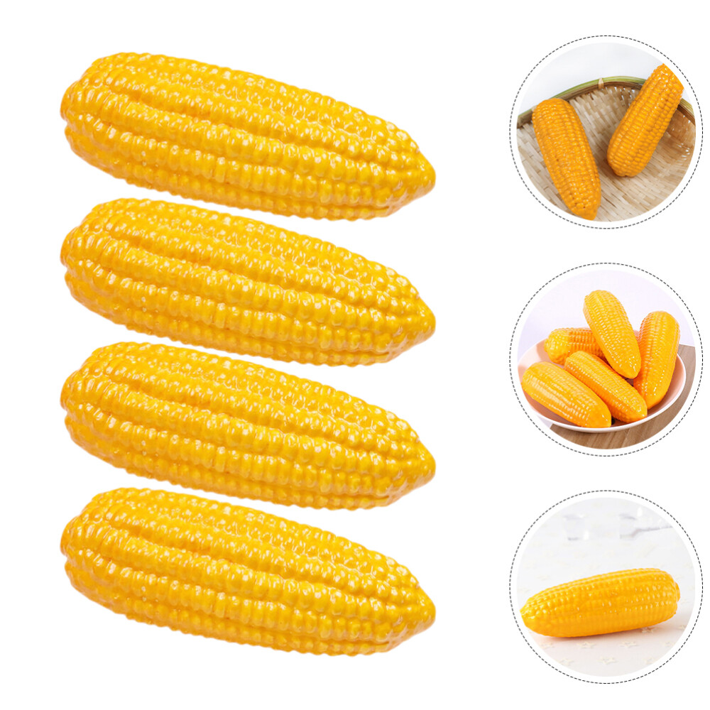4 Pcs Simulated Vegetable Model Corn Christmas Ornaments Fake The Cob Prop