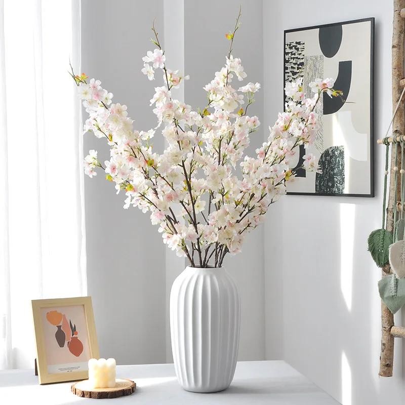 107CM Artificial Cherry Blossom Branch Wedding Arch Background Decor Faux Flower