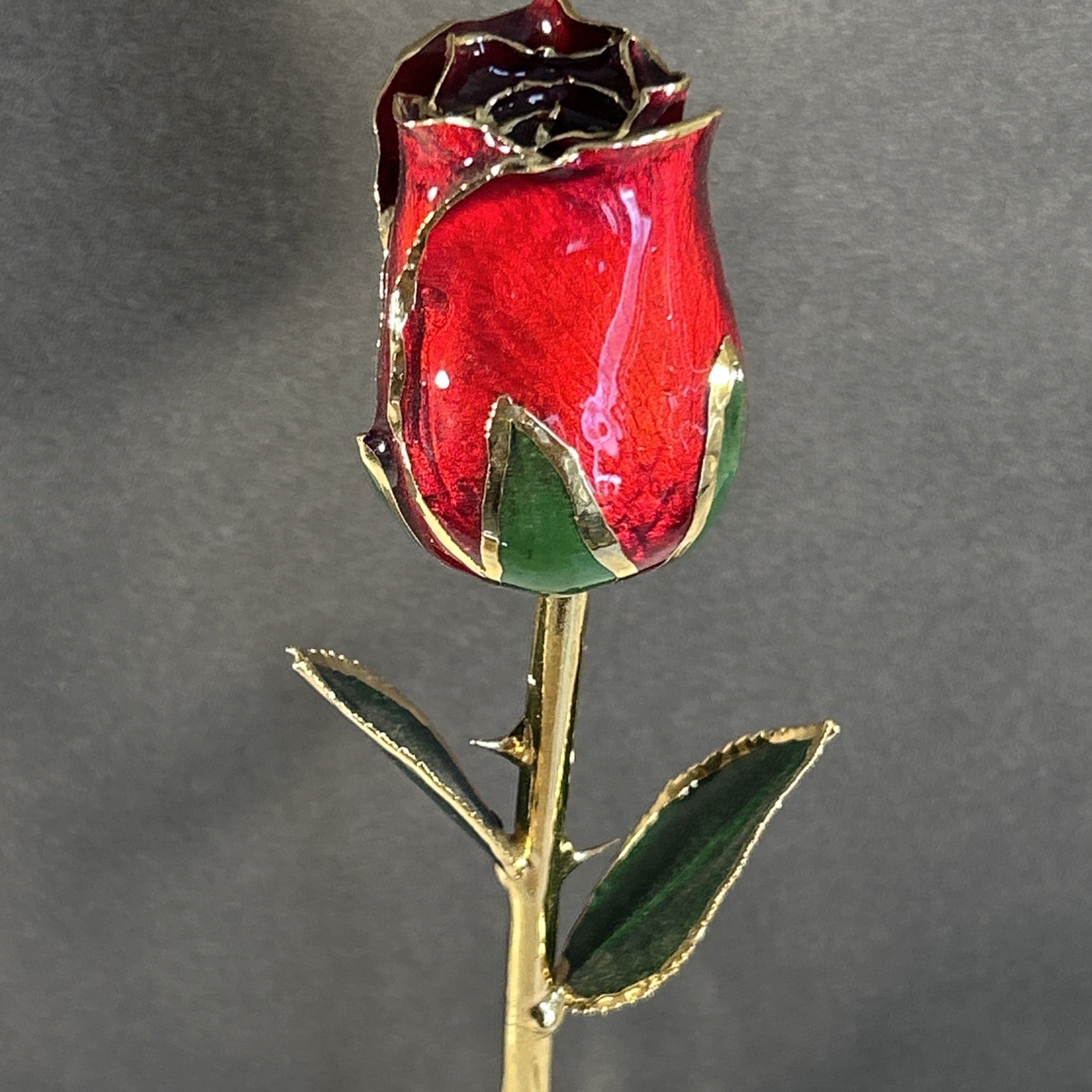 Real Red Rose Preserved Dipped w/ 24k Gold Keepsake Will You Accept This Rose