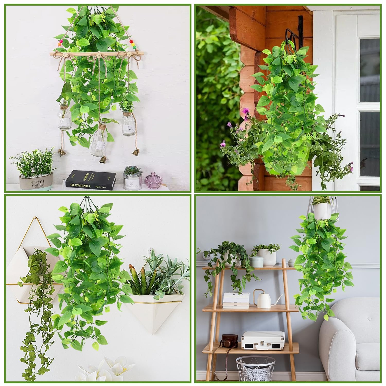 2 Pcs Fake Hanging Plants Vines for Room Decor, 3.6 ft Artificial Ivy Greener…