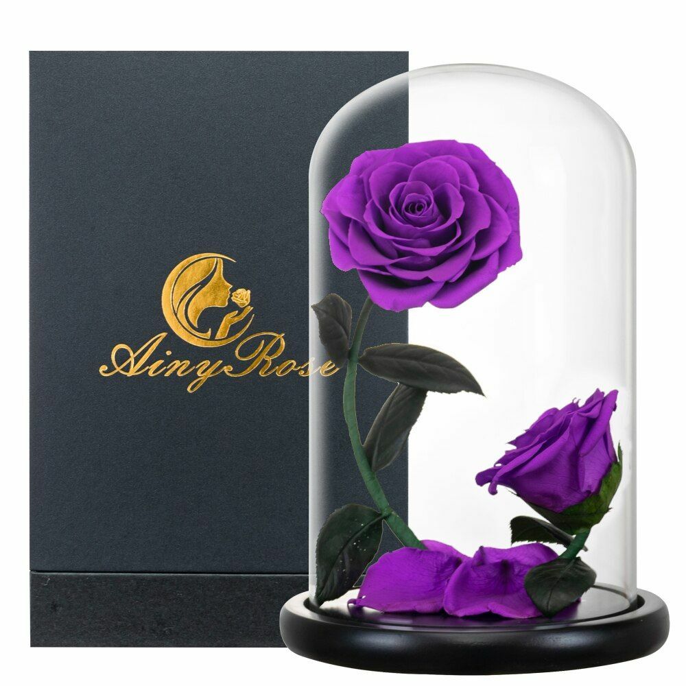 Eternal Flower Rose In Glass Valentine Birthday Wedding Gift For Surprize Womens