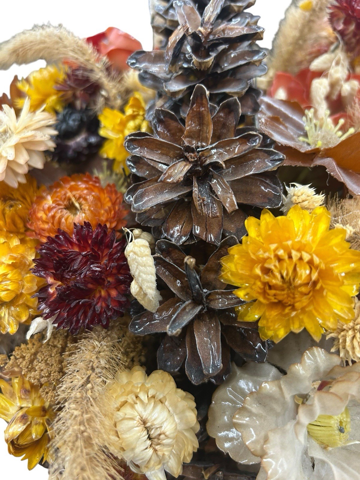 decorative Rustic Primative dried flower arrangement designed for home decor.