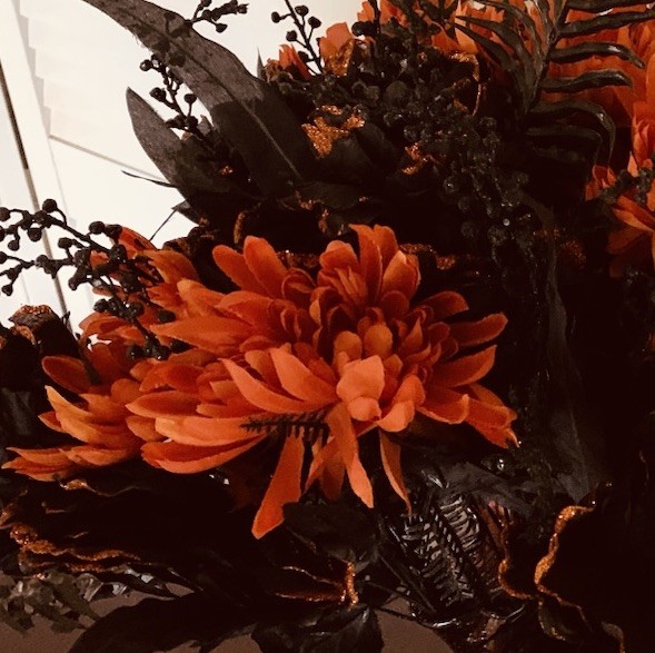 3 Pc. Halloween Artifical Flowers Stem Branches Bouquet Orange and Black