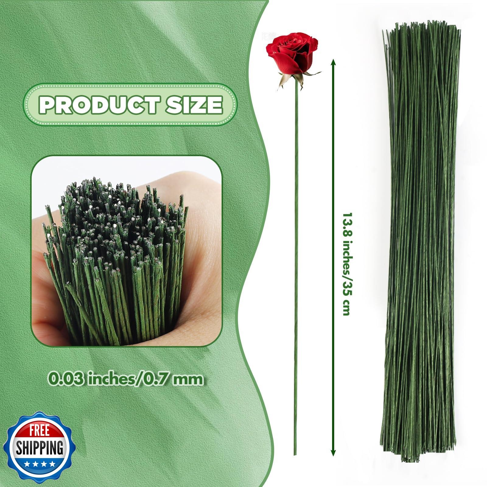 Phinus Flower Stems 250P, 13.8 Inch Artificial Flower Stems, Dark Green Flowe
