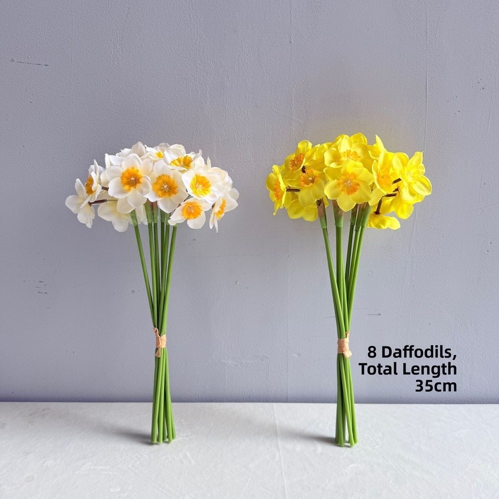 Artificial Narcissus Bouquet Creamy White and Yellow for Rustic Setting